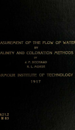 Measurement of the flow of water by salinity and coloration methods_cover