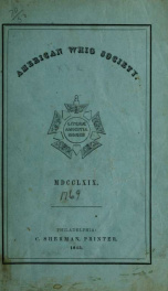 Catalogue of the American Whig Society : instituted in the College of New Jersey, 1769_cover