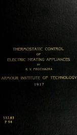 Thermostatic control of electric heating appliances_cover