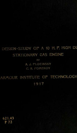 The design-study of a 10 H.P., high-duty, stationary gas engine_cover