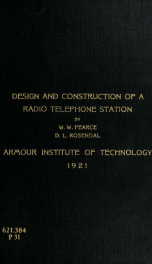 The design and construction of a radio telephone station_cover