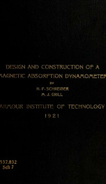 The design and construction of a magnetic absorption dynamometer_cover