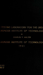 A proposed design of the air testing laboratory for the greater Armour Institute of Technology_cover