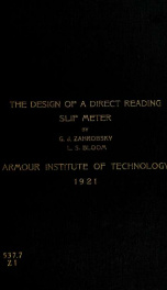 The design of a direct reading slip meter_cover