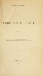 Biennial report of the Secretary of State of North Carolina for the ... [serial] 1900/02_cover