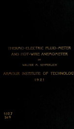 A new thermo-electric fluid-meter and hot-wire anemometer_cover