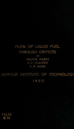 An investigation of the flow of liquid fuel through orifices_cover