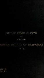 Cost of power in Japan (10,000 K. W. steam, gas and hydro-electric plants)_cover