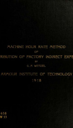 Machine hour rate method of distribution of factory indirect expense_cover