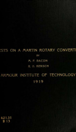 Tests on a Martin rotatory converter_cover