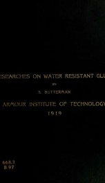 Researches on water resistant glues_cover