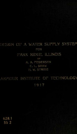 The design of a water supply system for Park Ridge, Ill._cover