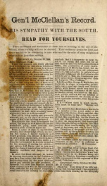 Gen'l McClennan's record : his sympathy with the South : read for yourselves_cover