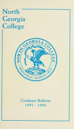 North Georgia College Graduate Bulletin 1991-93_cover