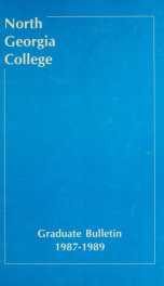 North Georgia College Graduate Bulletin 1987-89_cover