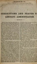 Corruptions and frauds of Lincoln's administration_cover