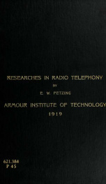 Researches in radio telephony_cover