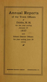 Annual reports of the Town of Dublin, New Hampshire 1937_cover