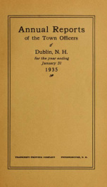 Annual reports of the Town of Dublin, New Hampshire 1935_cover