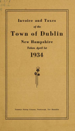 Annual reports of the Town of Dublin, New Hampshire 1934_cover