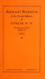 Annual reports of the Town of Dublin, New Hampshire 1930_cover