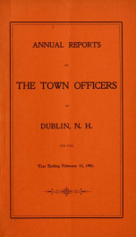 Annual reports of the Town of Dublin, New Hampshire 1901_cover