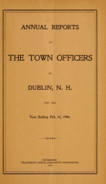 Annual reports of the Town of Dublin, New Hampshire 1900_cover