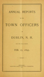 Annual reports of the Town of Dublin, New Hampshire 1895_cover