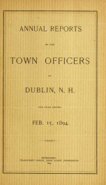 Annual reports of the Town of Dublin, New Hampshire 1894_cover