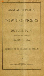 Annual reports of the Town of Dublin, New Hampshire 1893_cover