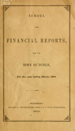 Annual reports of the Town of Dublin, New Hampshire 1864_cover