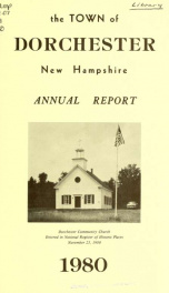 Annual report the Town of Dorchester, New Hampshire 1980_cover