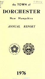 Annual report the Town of Dorchester, New Hampshire 1976_cover