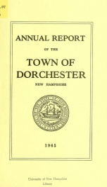 Annual report the Town of Dorchester, New Hampshire 1965_cover