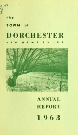 Annual report the Town of Dorchester, New Hampshire 1963_cover