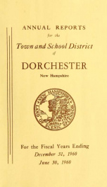 Annual report the Town of Dorchester, New Hampshire 1960_cover