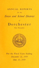 Annual report the Town of Dorchester, New Hampshire 1959_cover