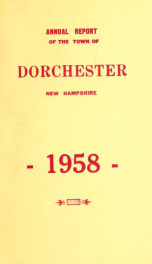 Annual report the Town of Dorchester, New Hampshire 1958_cover