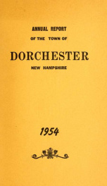 Annual report the Town of Dorchester, New Hampshire 1954_cover