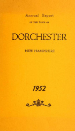 Annual report the Town of Dorchester, New Hampshire 1952_cover