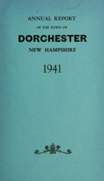 Annual report the Town of Dorchester, New Hampshire 1941_cover