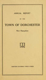 Annual report the Town of Dorchester, New Hampshire 1934_cover