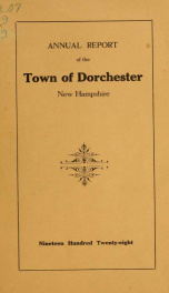 Annual report the Town of Dorchester, New Hampshire 1929_cover