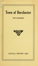 Annual report the Town of Dorchester, New Hampshire 1928_cover