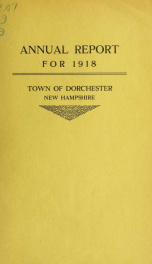 Annual report the Town of Dorchester, New Hampshire 1919_cover