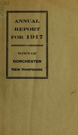 Annual report the Town of Dorchester, New Hampshire 1918_cover