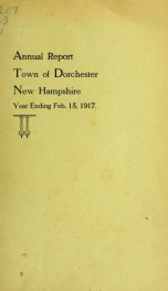 Annual report the Town of Dorchester, New Hampshire 1917_cover