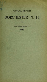 Annual report the Town of Dorchester, New Hampshire 1914_cover