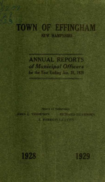 Annual reports Town of Effingham, New Hampshire 1929_cover