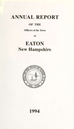 Annual report of the Town of Eaton, New Hampshire 1994_cover